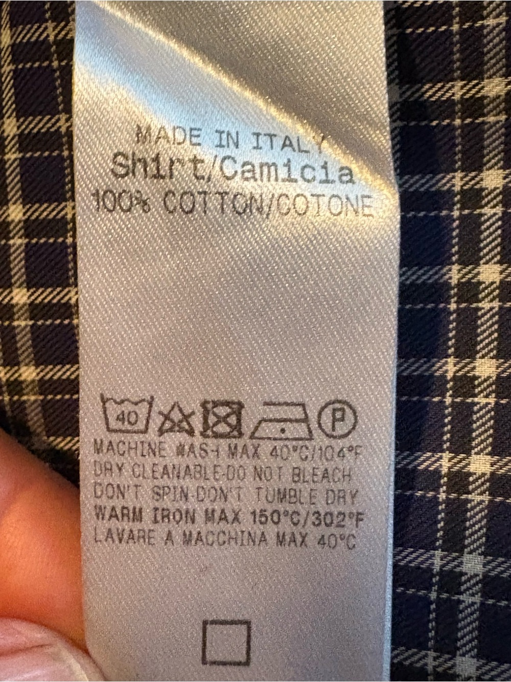 Ermenegildo Zegna dress shirt, men’s XL blue white black check Italian luxury - Picture 9 of 13